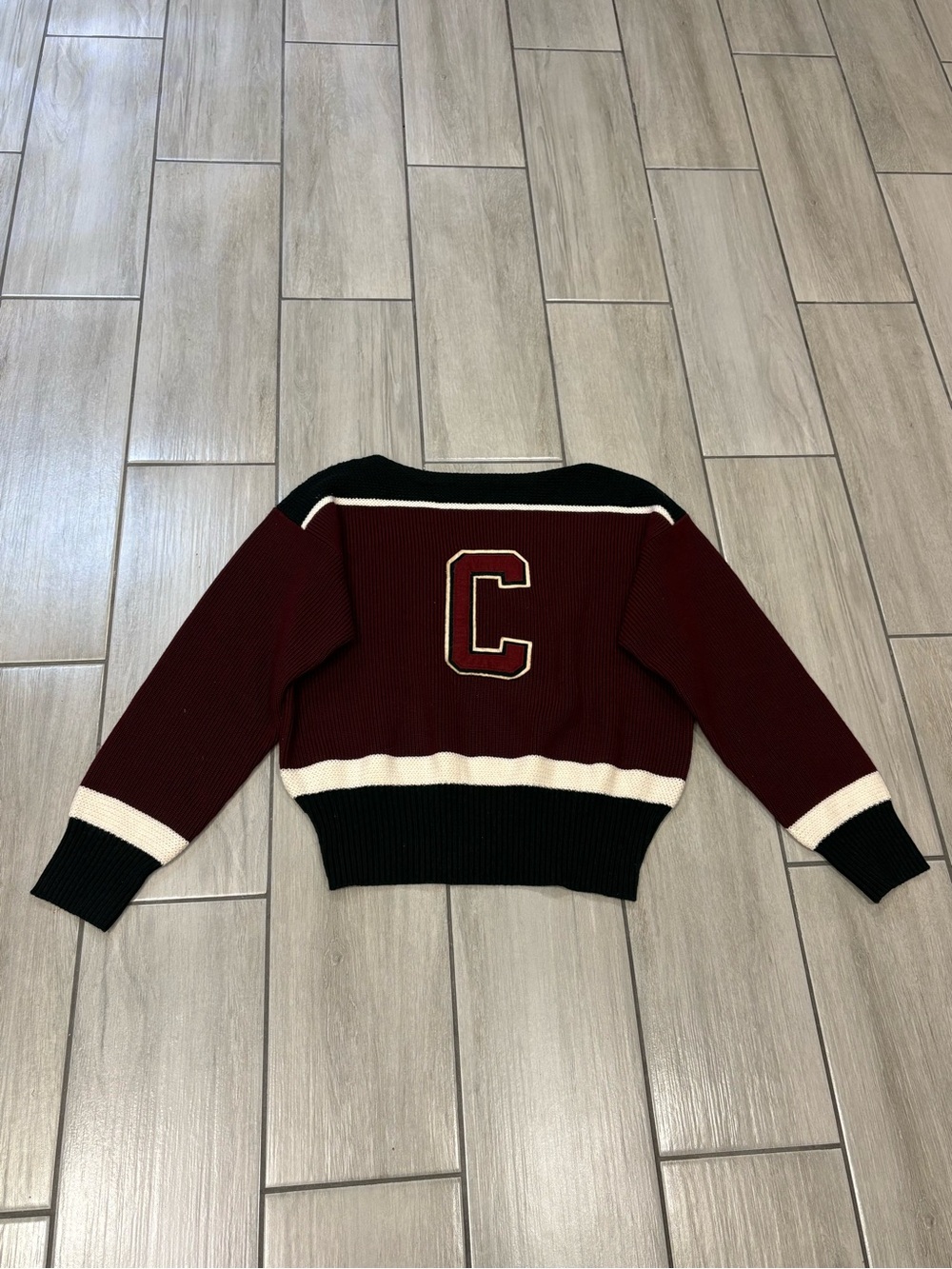 Coach Burgundy Multi Cheer Sweater Size XL